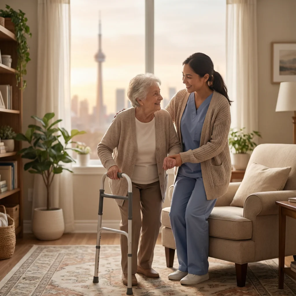 PSW with Client. Home care Toronto